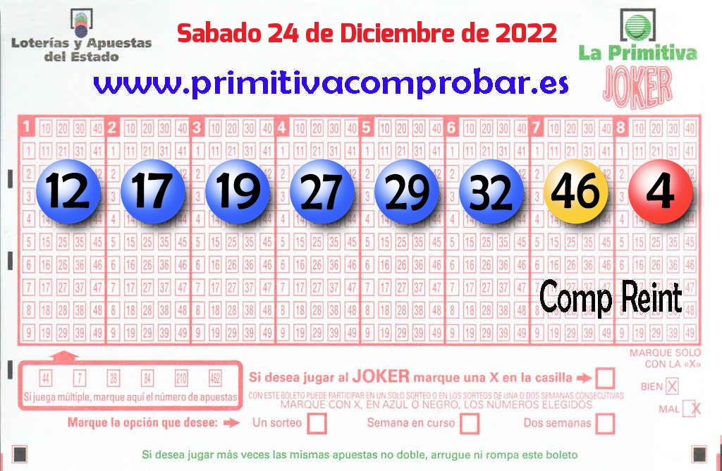 COMPROBAR PRIMITIVA del Sábado 24 de Diciembre de 2022