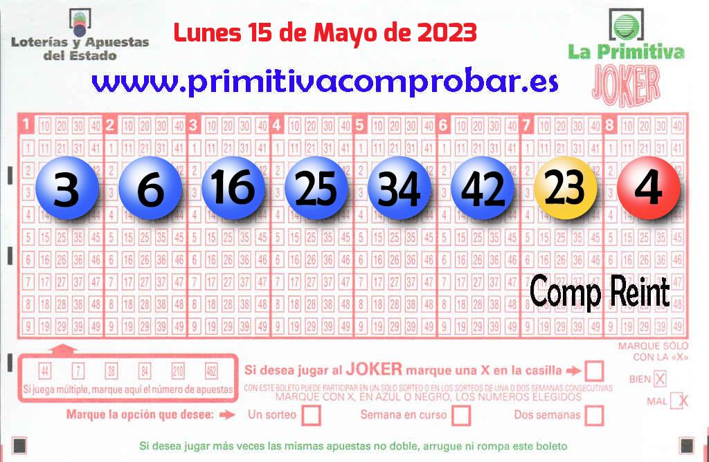 COMPROBAR PRIMITIVA del Lunes 15 de Mayo de 2023