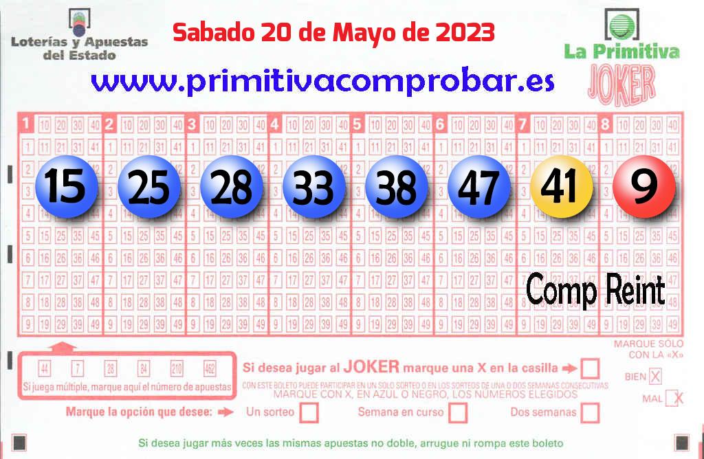 COMPROBAR PRIMITIVA del Sábado 20 de Mayo de 2023