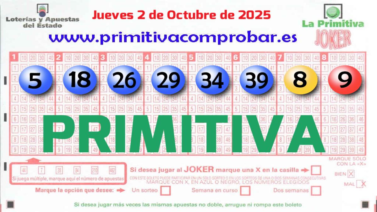 Jueves  2 de octubre. La Primitiva deja un premio de segunda categoría en la localidad de Ravelo Alto